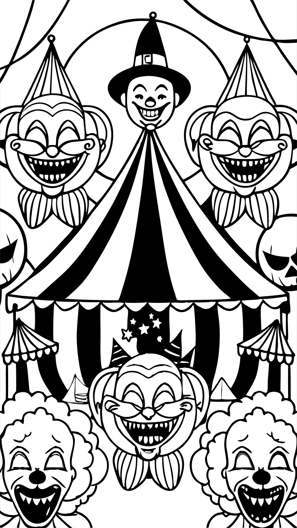 coloriages de clowns effrayants